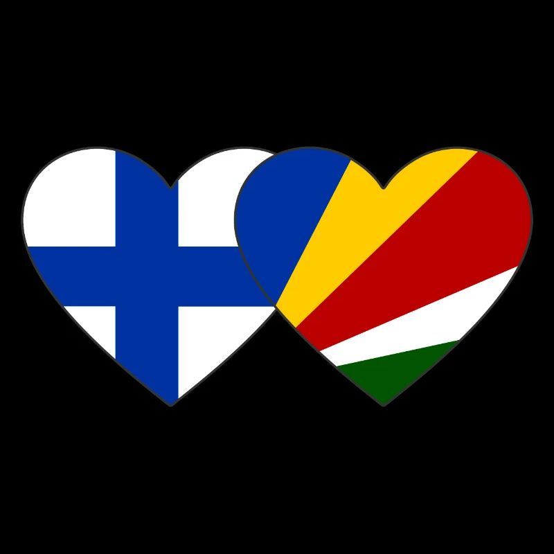 Finlande Seychelles drapeau coeur