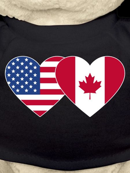 USA Canada Flag Heart