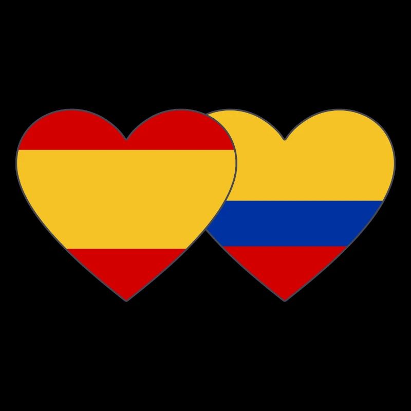 Spanien Kolumbien Flagge Herz