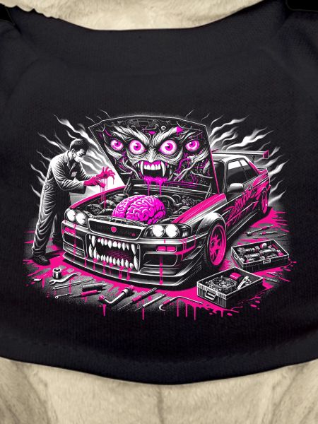 Neon Monster Car Graffiti Design