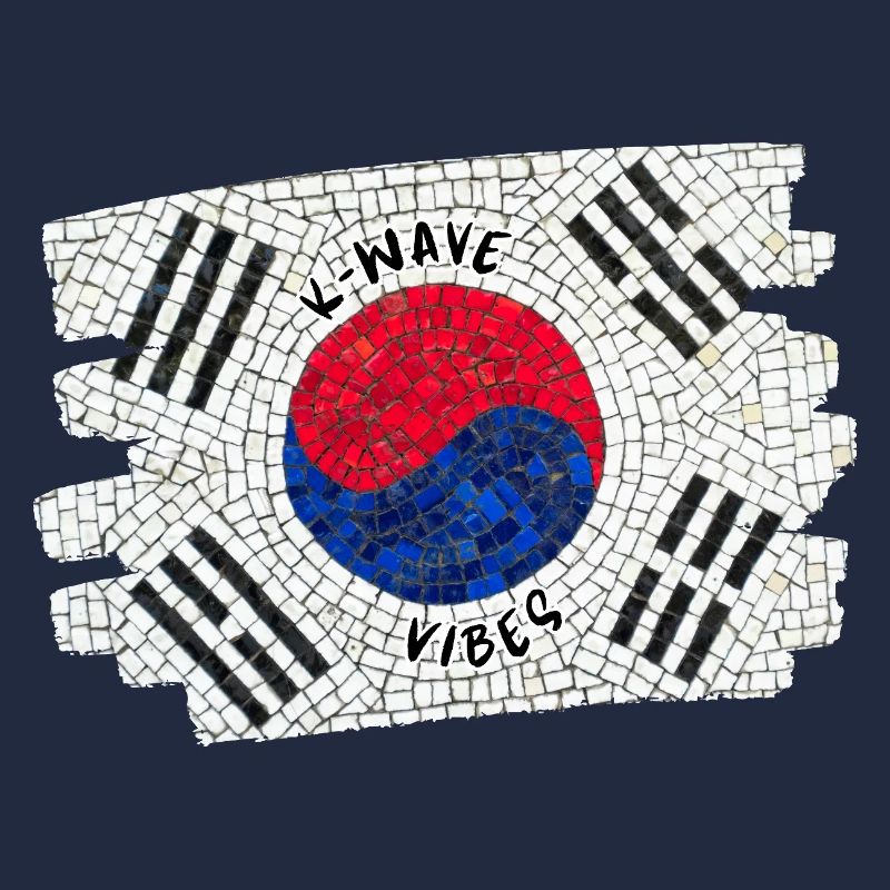 K-Wave Vibes Corée Drapeau Mosaïque Design
