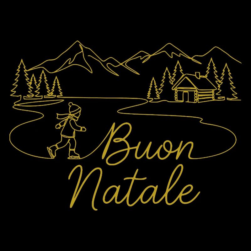 Buon Natale winter landscape wintry