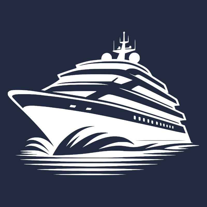 Yacht de croisière avec pleine vague devant