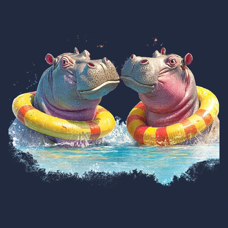Double hippopotame pour se divertir dans la baignoire