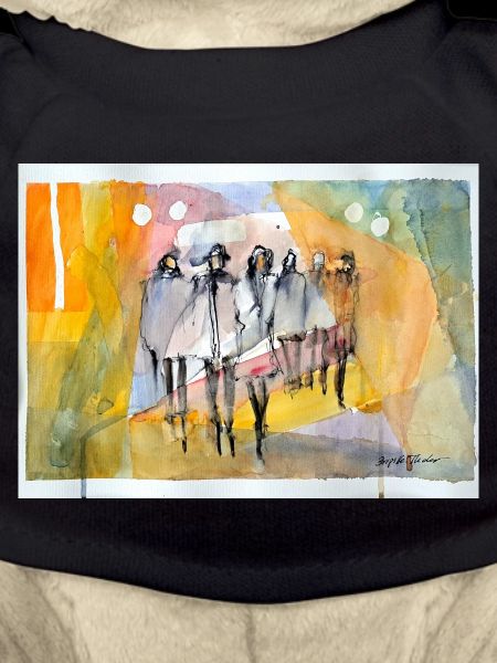 Abstrakte Menschen,  Aquarell 