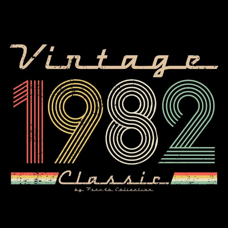 Vintage Classic 1982 pseudo rétro année de naissance