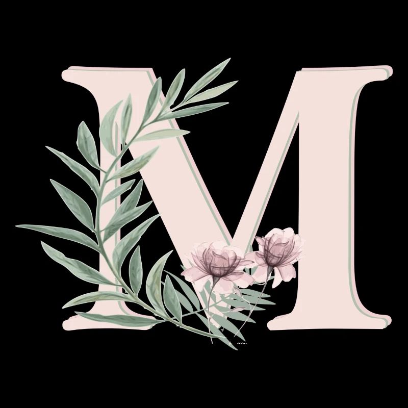 Buchstabe M mit Blumen