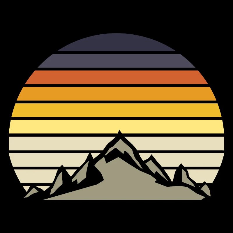 vintage sunset Berge grau