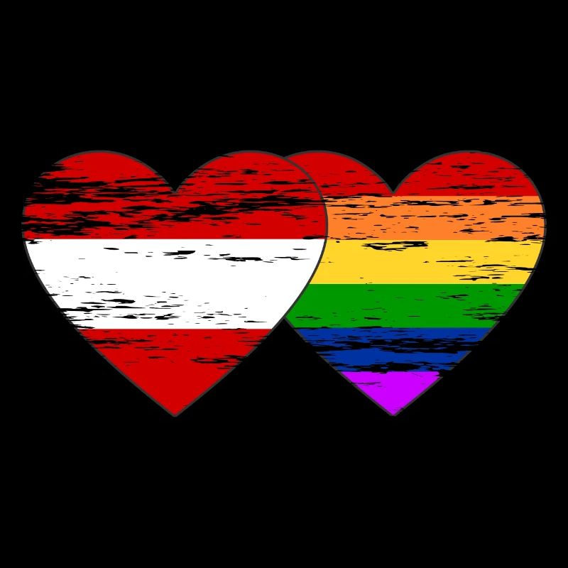 Drapeau arc-en-ciel de l’Autriche utilisé