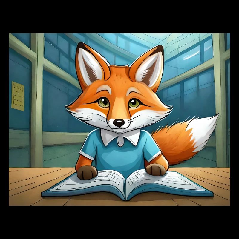 cute little fiend fox everyday life – is reading