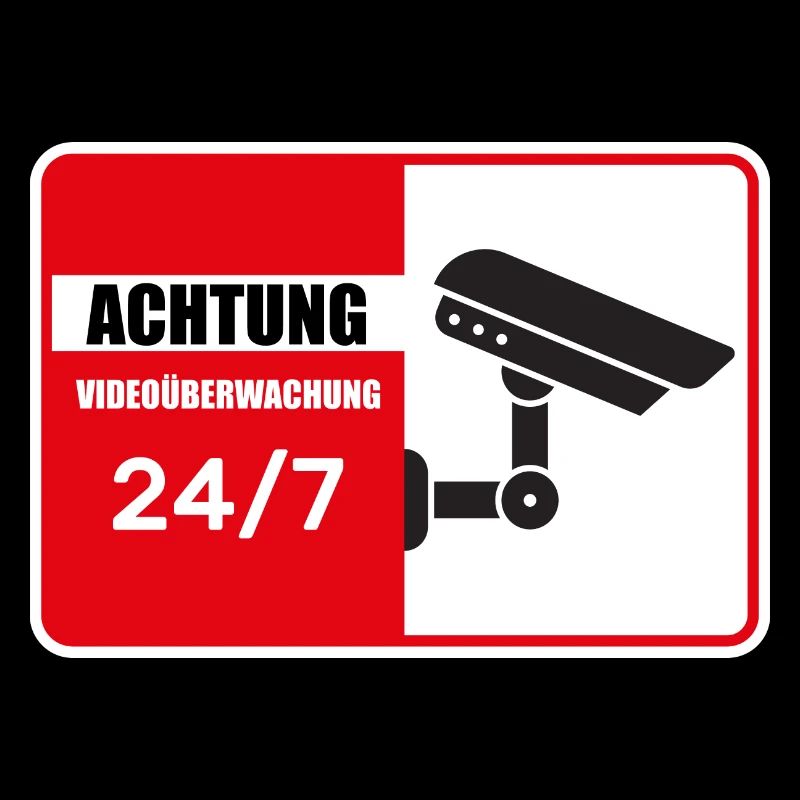 Attention video surveillance, sign, warning sign