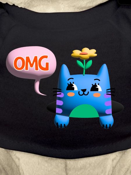 OMG chat mignon bulle 3d