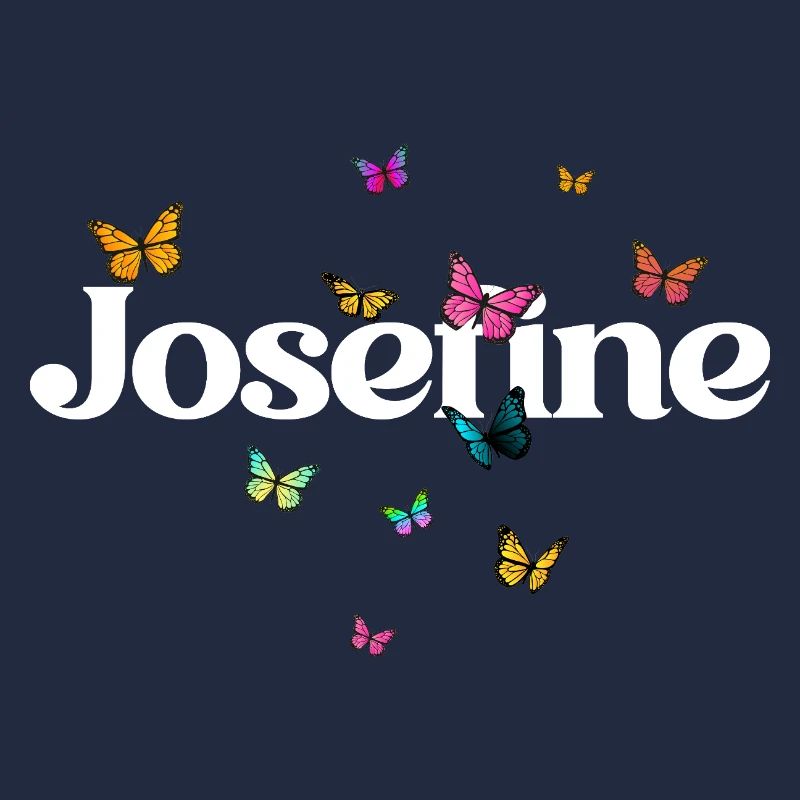 Schöner Mädchenname mit Schmetterlingen JOSEFINE