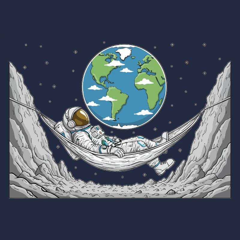 Astronaut Space Hammock Moon Earth Rest