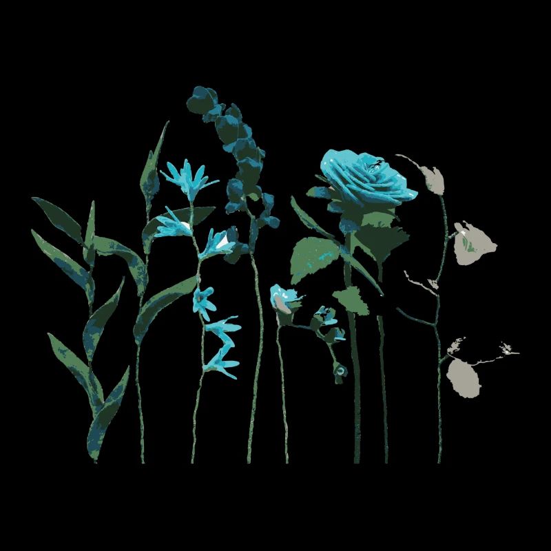 Türkis Grüne Blumen & Käuter