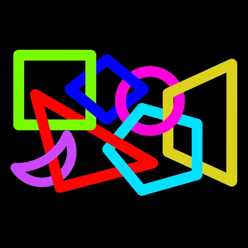 Intertwined neon shapes