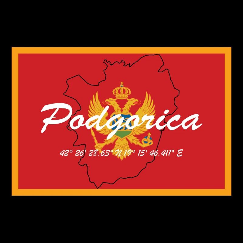 Podgorica - Hauptstadt mit GPS & Flagge