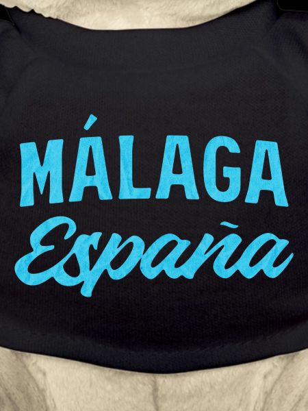 Málaga España Blue Script Design