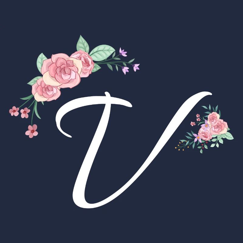 Lettre v fleurs