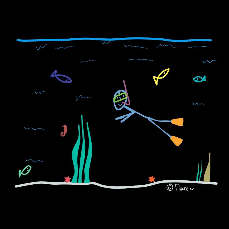 Snorkel Stick Figure, eau de plongée sportive