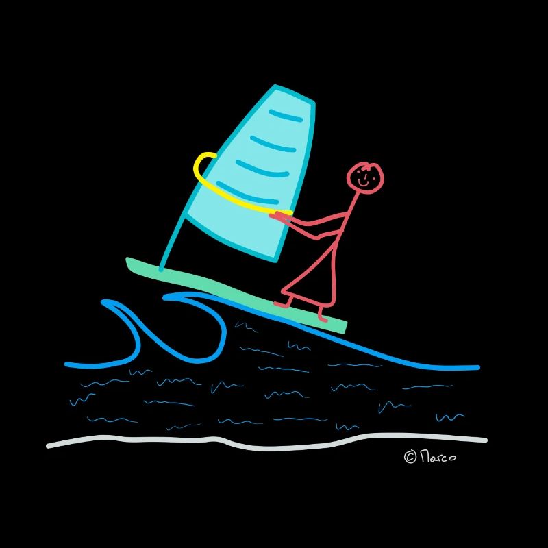Figures de bâton de planche à voile, activité de l'eau de sport