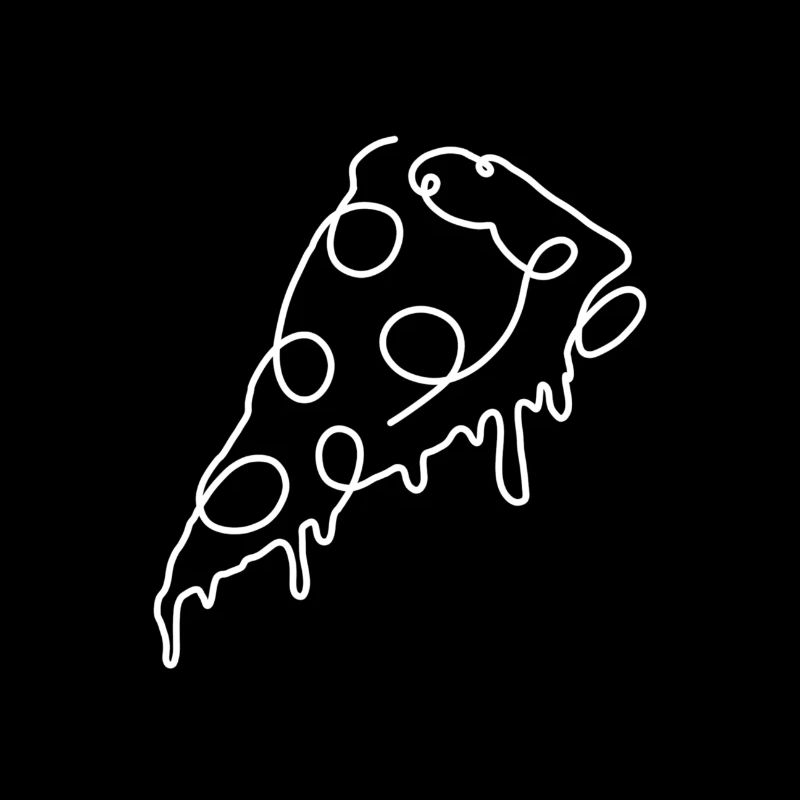 Pizza, Lineart, Fastfood, Essen, Käse, Geschenk