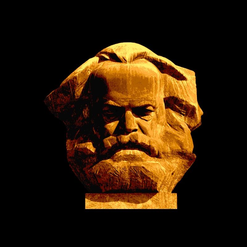 Karl Marx Monument, Chemnitz Nischel. gold