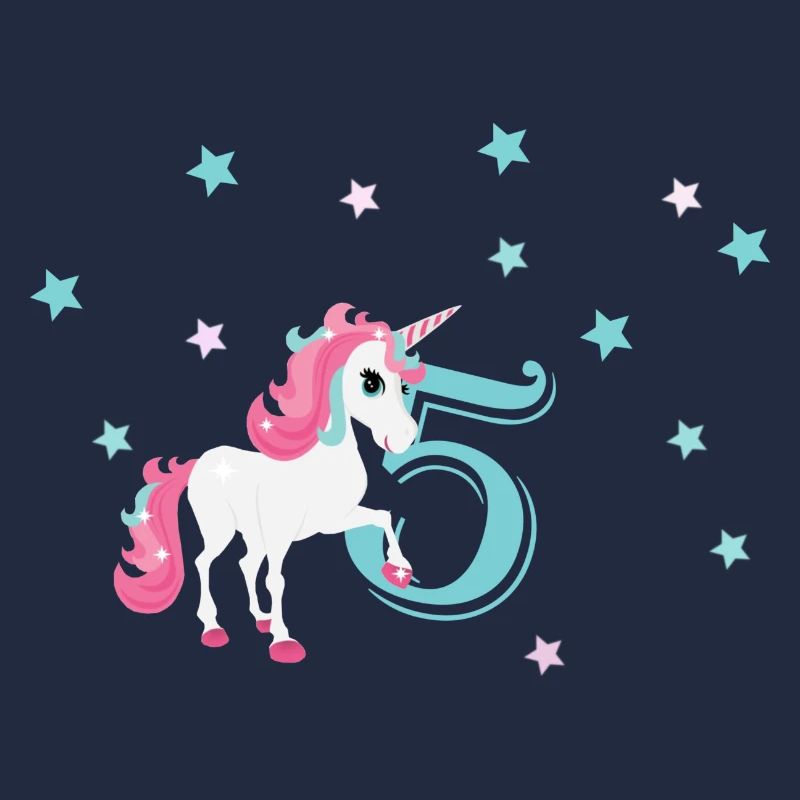 Geburtstagsshirt 5 Jahre Einhorn Mädchen