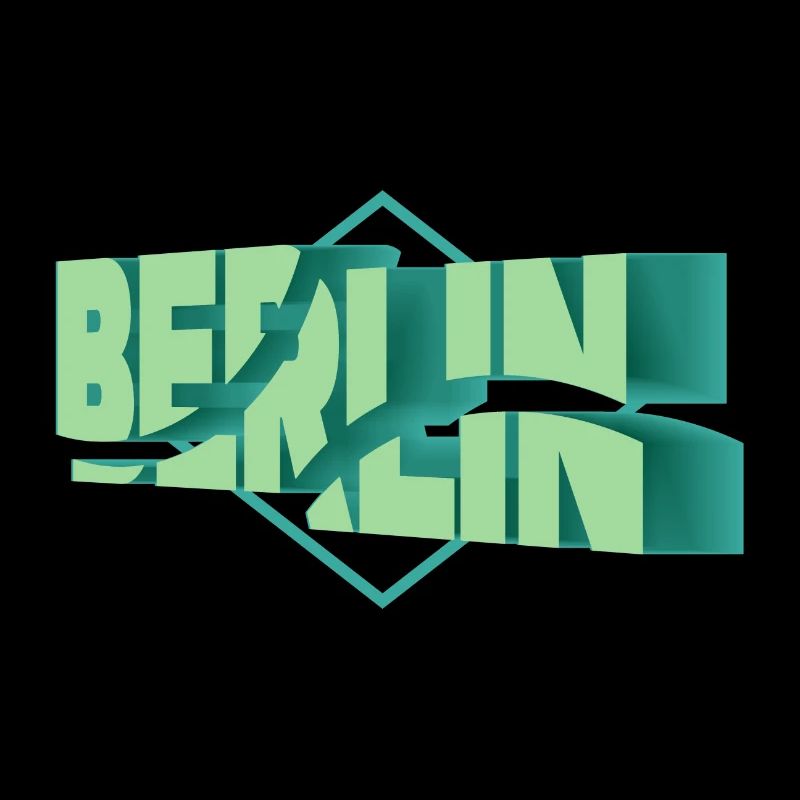 Berlin Germany City 3D Font Skyline