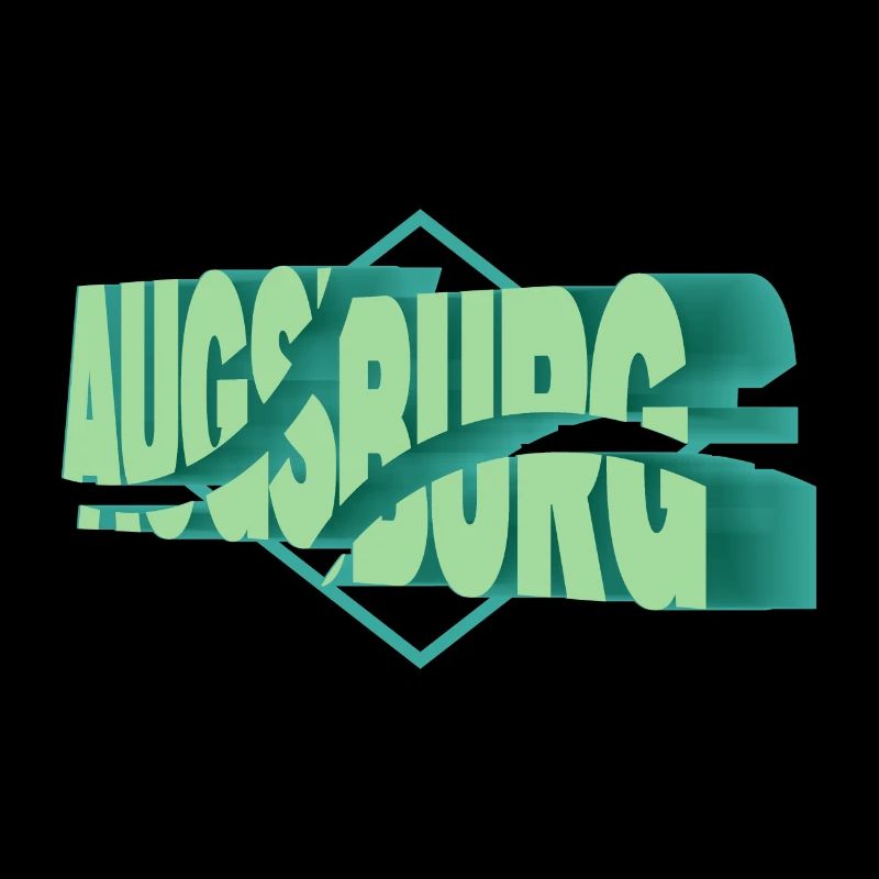 Augsburg Germany City 3D Font Skyline