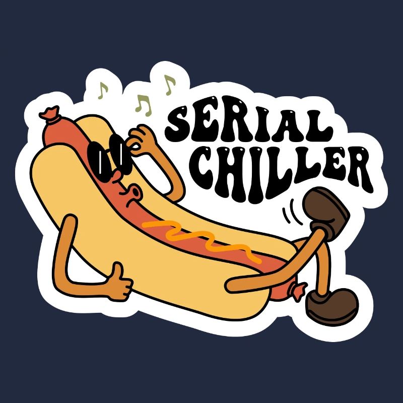 Conception de hot-dog sarcastique de refroidisseur en série