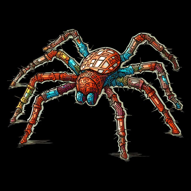 Grande araignée à l’apparence dangereuse en couleur