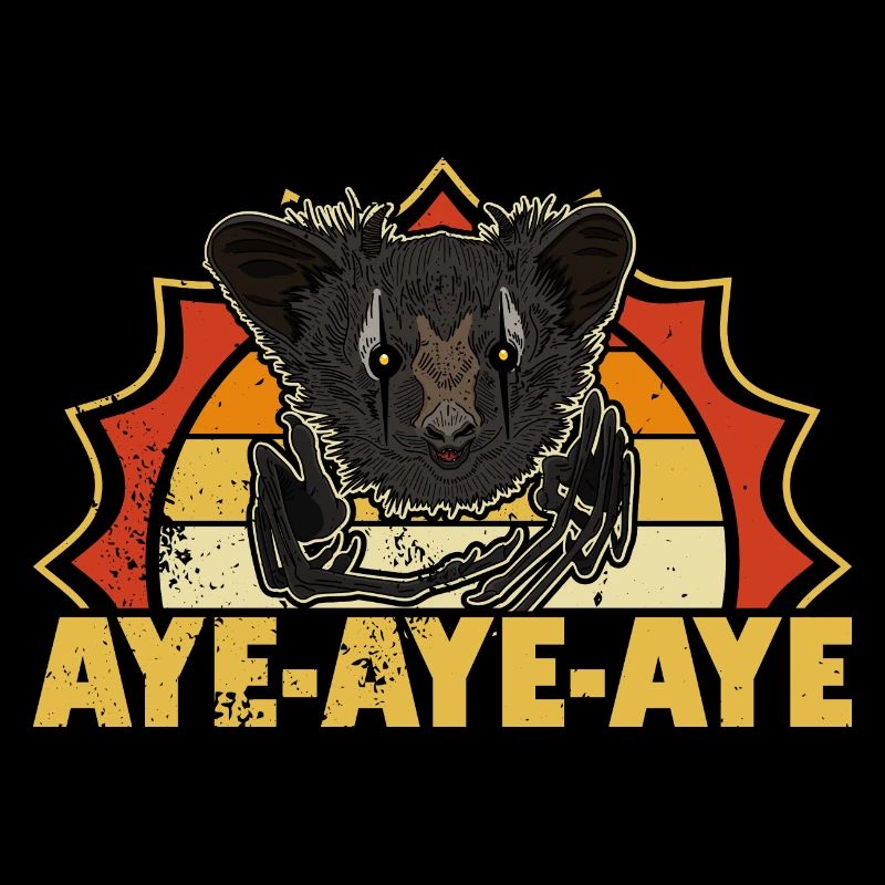 Aye-Aye-Aye Primat Lemur Madagaskar Retro