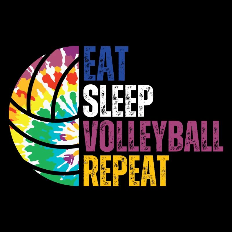 EAT SLEEP VOLLEYBALL REPEAT Tie Dye MÄDCHEN JUNGEN