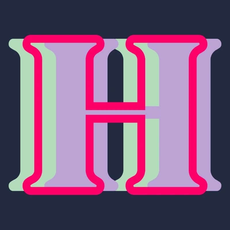 Lettre h multicolore