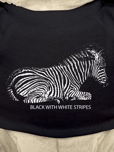 Noir avec rayures blanches