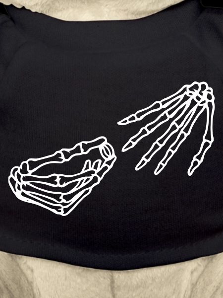 Ätherisches Skelett Hand und Schädel Illustration