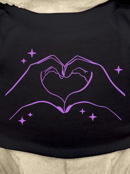 Heart-Shaped Hands with Stars Illustration