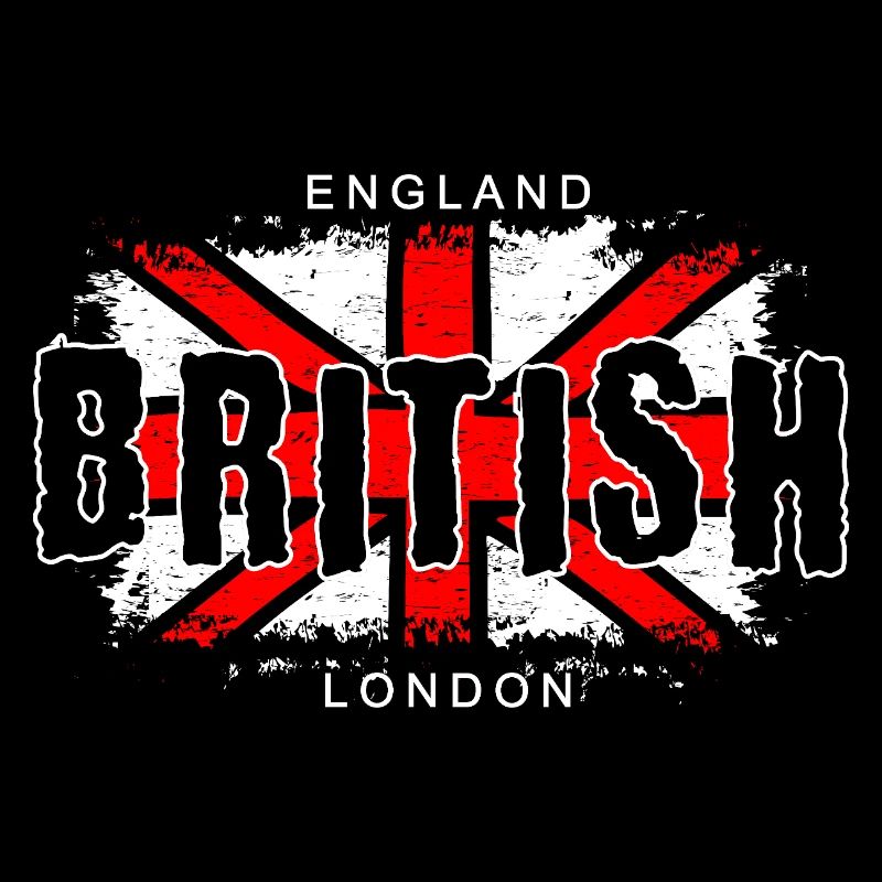 English Flag with Cross and Text