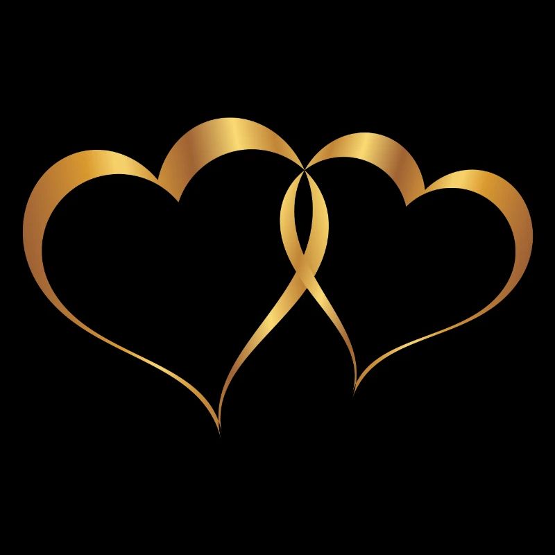 Anniversaire de mariage double coeur doré