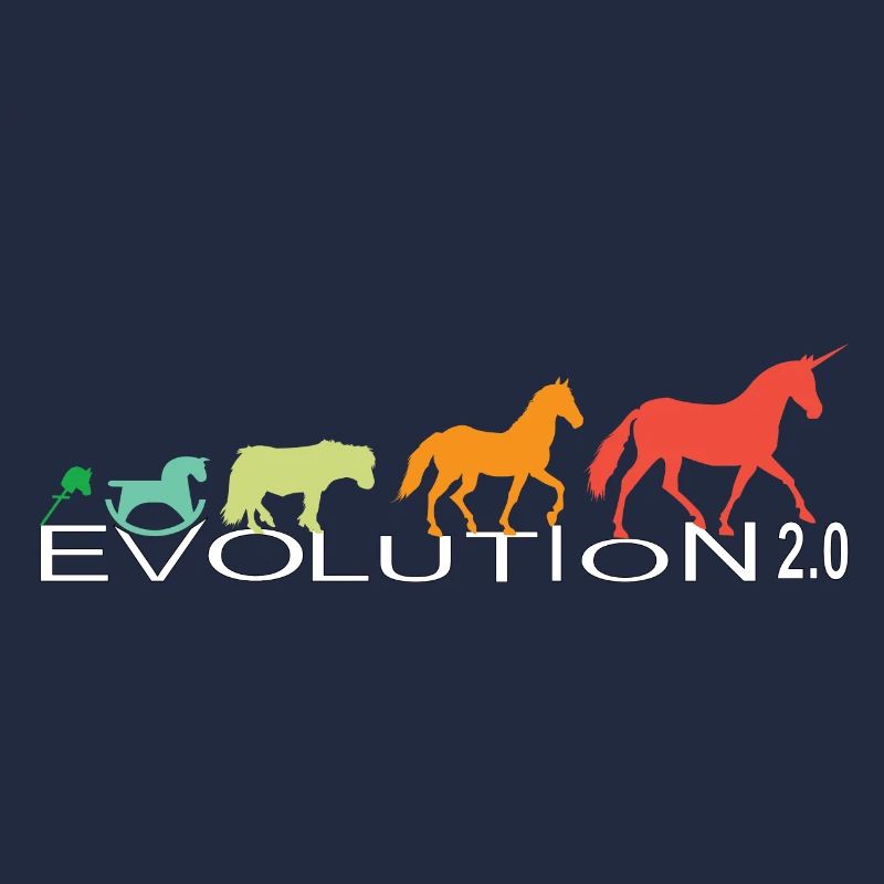 farbiges Evolution 2.0 Einhorn Shirt.