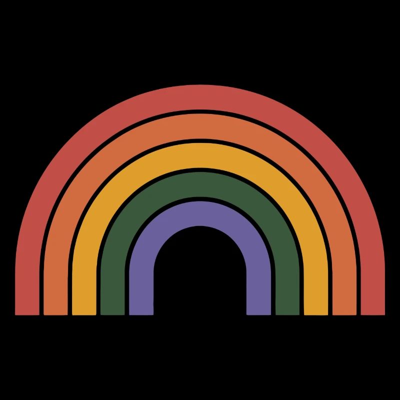 Retro Rainbow Arc Print