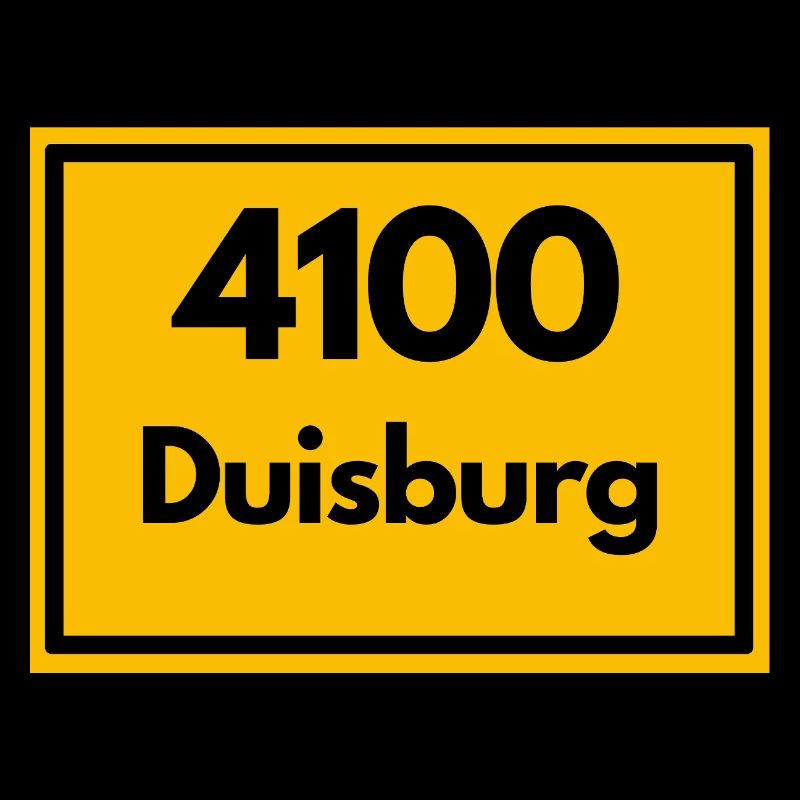Place sign - then retro old zip code 4100 DUISBURG