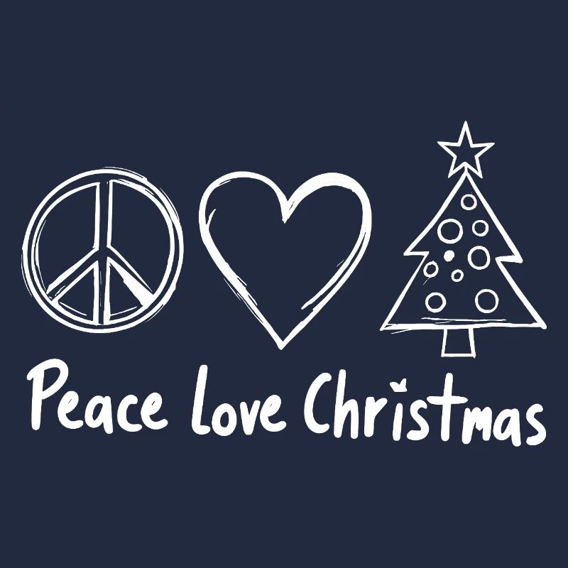 Frieden Liebe Weihnachten Doodle