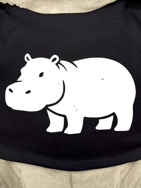Hippopotamus Silhouette White