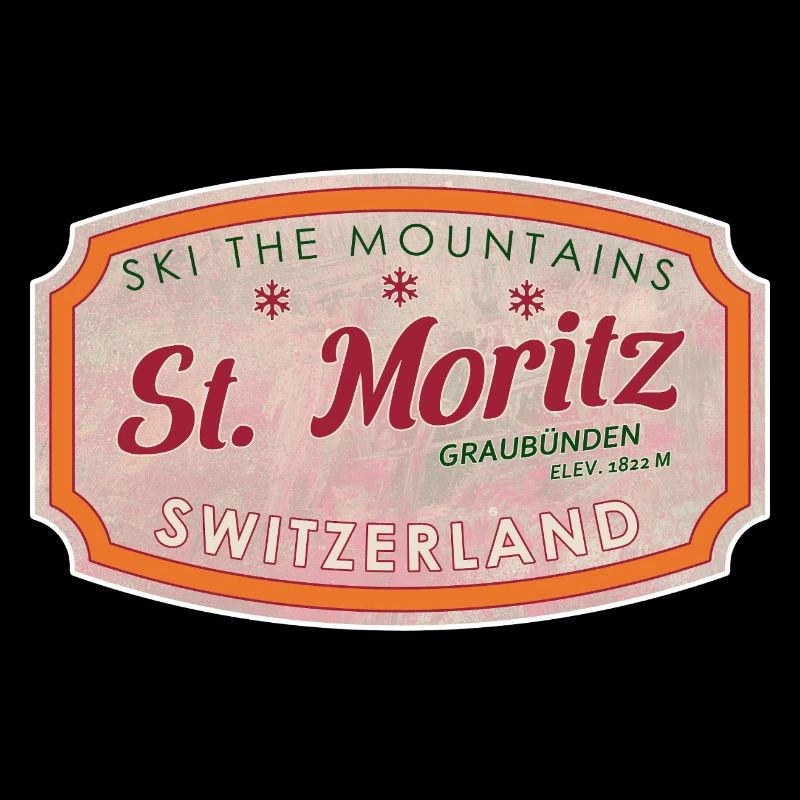 Label de ski de montagne St Moritz
