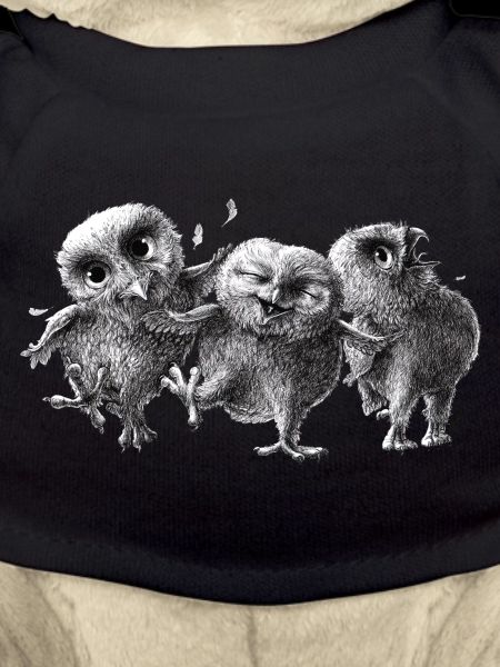 three happy owls