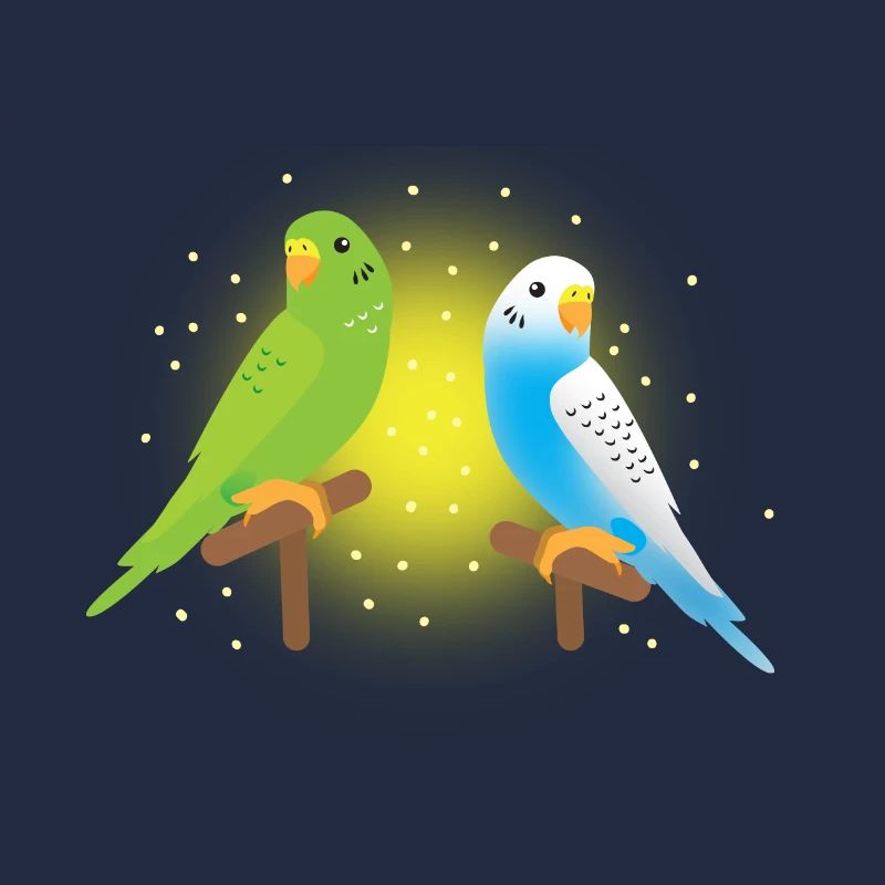 deux perruches vertes et bleues