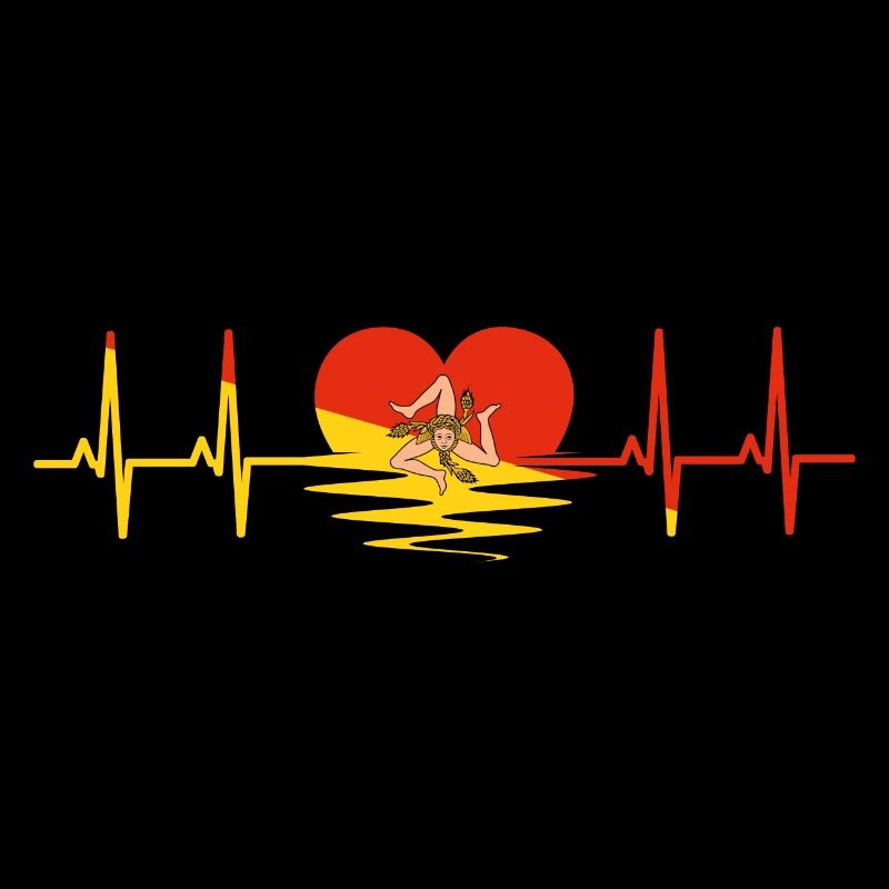 Drapeau sicile pulsation cardiaque pouls sinus courbe ECG coeur