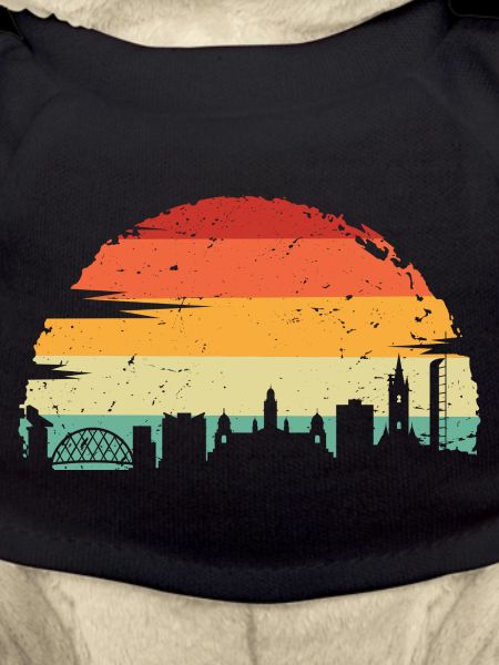 Retro Sunset Skyline Cityscape